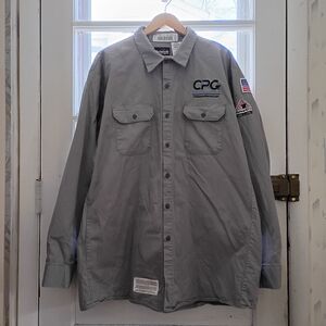 Bulwark FR Work Shirt Men's XXL Gray Casual Button Down CAT1 2112 Denim Good